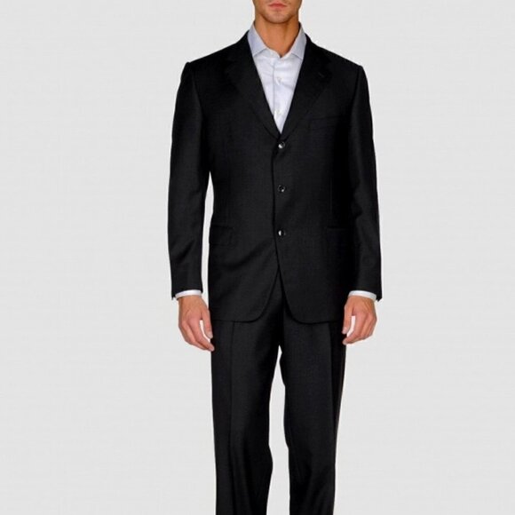 Ermenegildo Zegna Black three button blazer Neiman Marcus SZ 54L